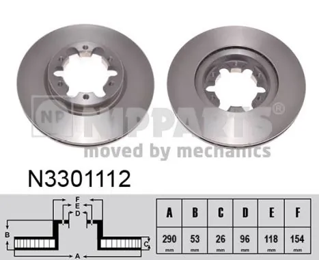 Disco de freno delantero Nissan Cabstar NT400