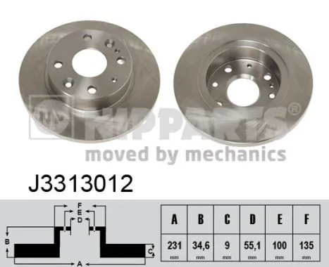 NA0126251 Mazda Freno de disco trasero