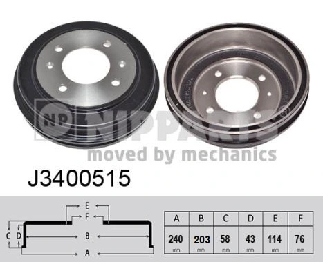 Tambor de freno trasero para Hyundai Matrix FC