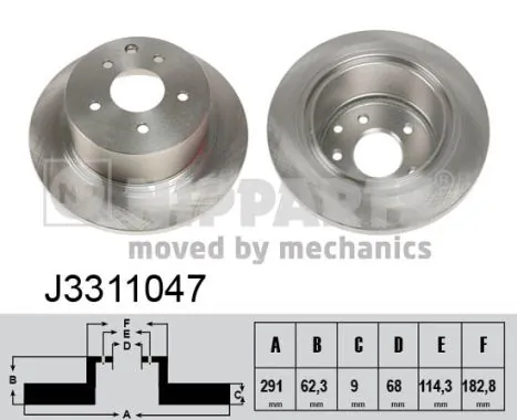 Disco de freno trasero A3840008 Ackojap