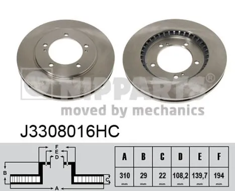 Disco de freno 5521165D12 Toyota