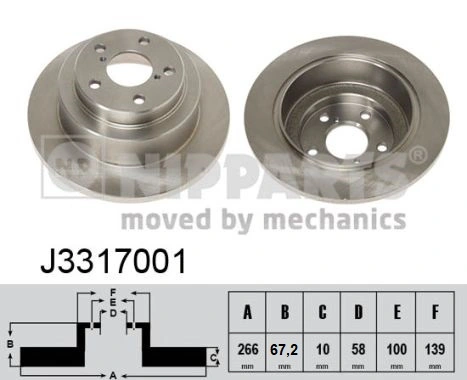 Freno de disco trasero para Subaru Impreza I GF