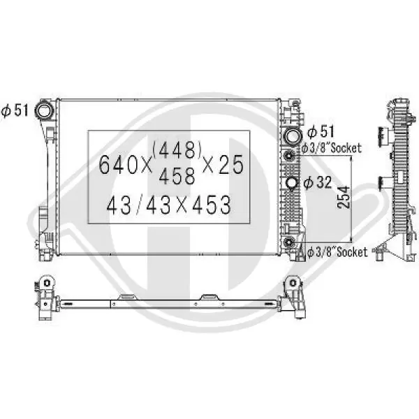 Radiador de agua Mercedes GLK  (X204)