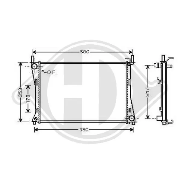 Radiador de água para Ford Fiesta V (JH, JD)