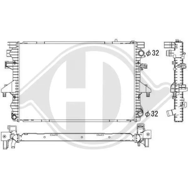Radiador para Volkswagen Transporter 7HB, 7HJ, 7EB, 7EJ