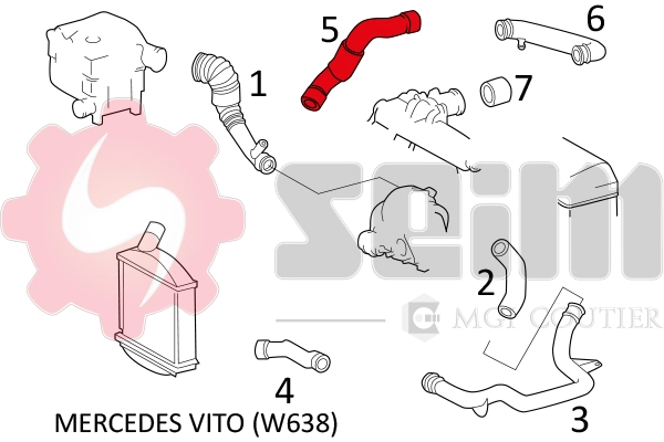 Tubo intercooler 054028003 Depo/Loro/Abakus
