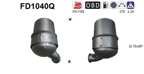 Filtro de partículas para Peugeot 308 4A, 4C