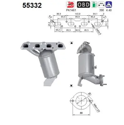 Catalizador para Fiat 500 334