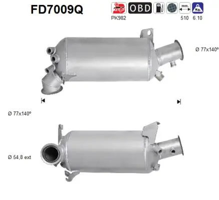 Filtro de partículas para Volkswagen Transporter 7HA, 7HH, 7EA, 7EH