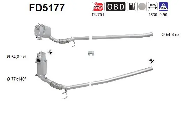 Filtro de partículas para Skoda Yeti 5L