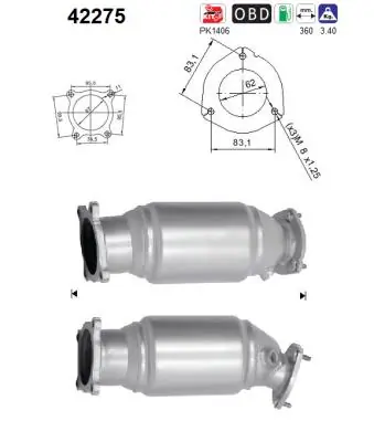 Catalizador para Audi A4 8W5, 8WD