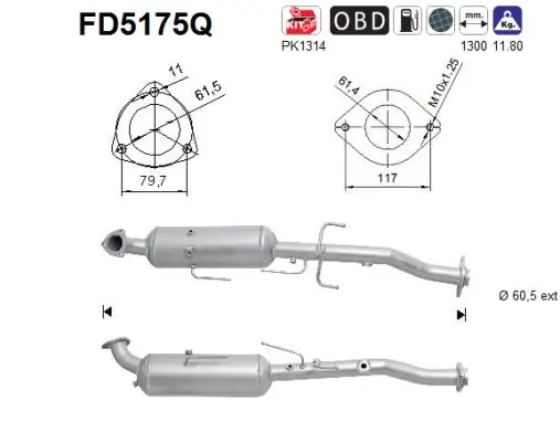 Comprar Filtro de partículas diésel Toyota Hilux  KUN25 a bajo precio