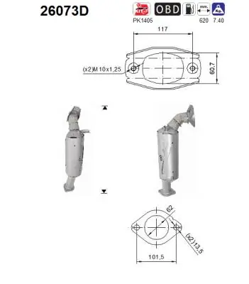 Catalizador para Mitsubishi Pajero KH