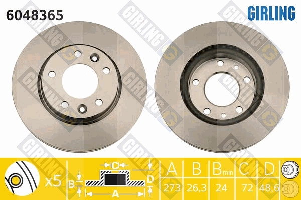Disco de freno delantero para KIA Carnival II (GQ)