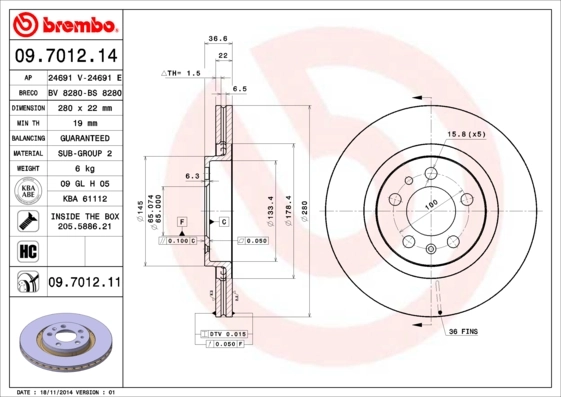 Comprar 1618867680 Peugeot/Citroen Freno de disco delantero