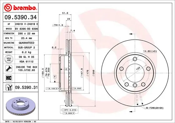 Comprar 1050264 AYD Freno de disco delantero