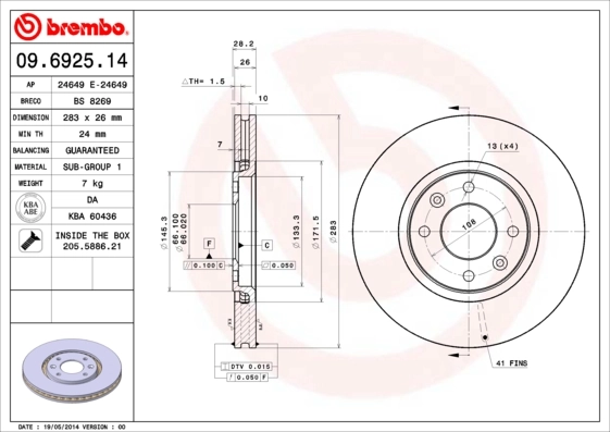 Comprar Disco de freno Peugeot 406  8B