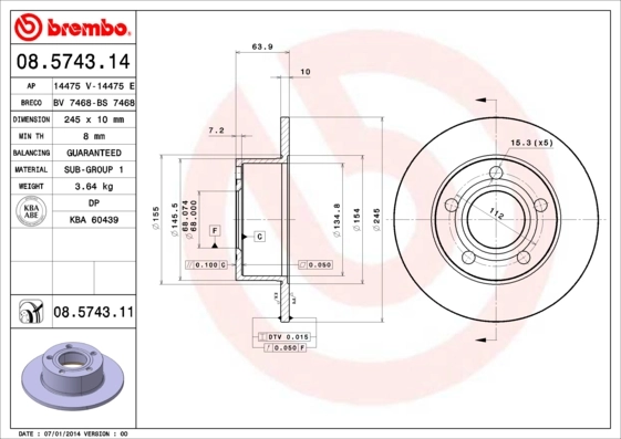 Comprar 1618874680 Peugeot/Citroen Disco de freno trasero