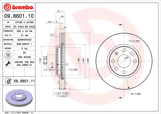 Comprar 1687779280 Peugeot/Citroen Freno de disco delantero