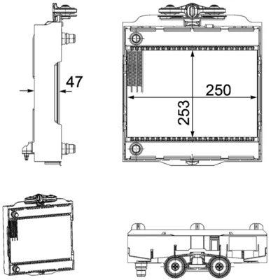 Radiador de refrigeración del motor derecho CR922000P Mahle Original