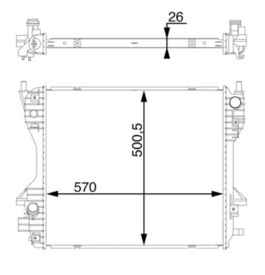 Radiador 4R838005BB Jaguar