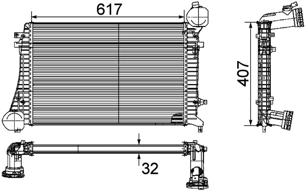 Radiador de intercooler Audi A3  (2004-2015)