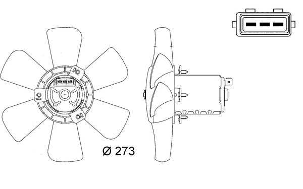Ventilador (rodete +motor) refrigeración del motor con electromotor completo Volkswagen Golf 1 17