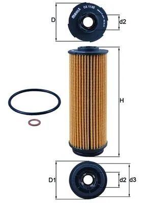 OX1146D Mahle Original Filtro aceite