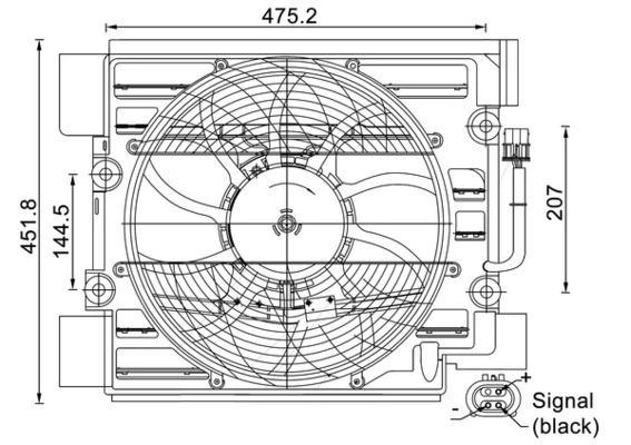 ACF24000S Mahle Original Difusor del radiador del aire acondicionado con ventilador y motor