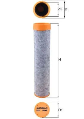 LXS7045 Mahle Original Filtro de aire de la bomba de aire secundario