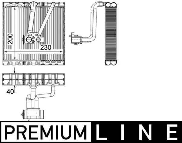 AE93000P Mahle Original Evaporador, aire acondicionado
