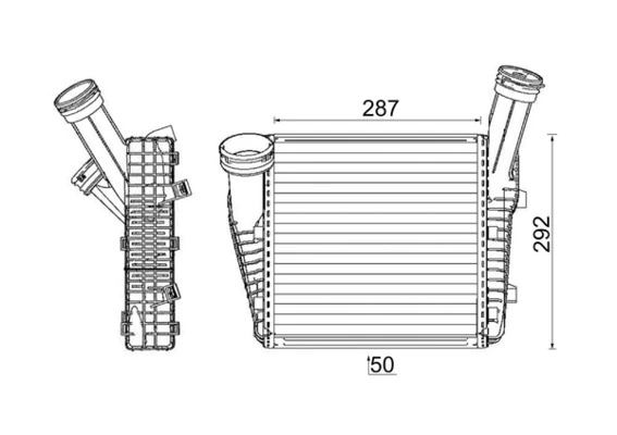 Radiador de aire, intercooler Porsche Cayenne II (92A)