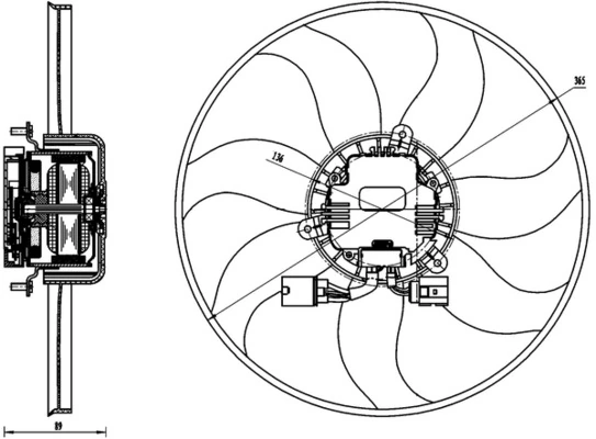 Ventilador eléctrico de refrigeración completo izquierdo (motor y hélice) Mahle Original CFF170000S precio, desde 149,74 EUR