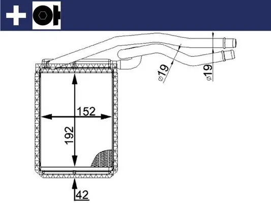 AH22000S Mahle Original Radiador interior