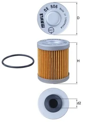 OX806D Mahle Original Filtro aceite