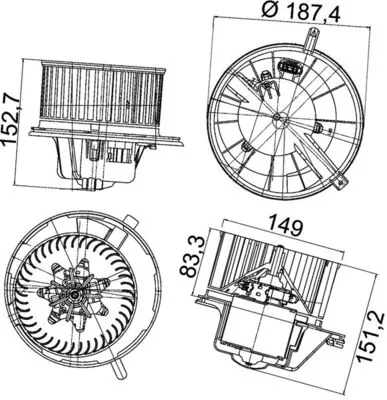 Motor eléctrico, ventilador habitáculo Seat Leon 2 1P1