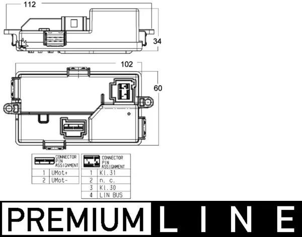 ABR68000P Mahle Original Resistencia de calefacción