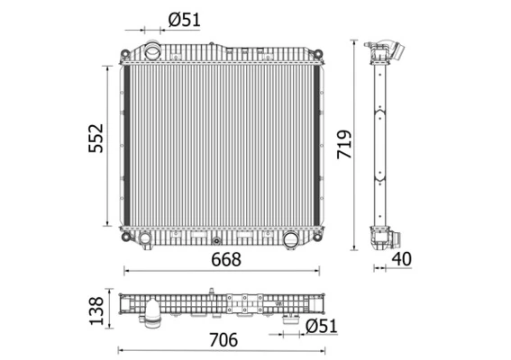 Radiador para Mercedes Benz Truck TRUCK ATEGO 967