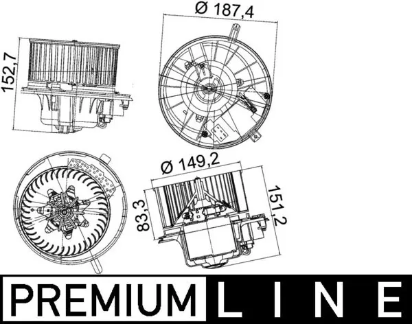AB149000P Mahle Original Ventilador de habitáculo