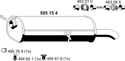 Silencioso trasero para Citroen C4  (LA)