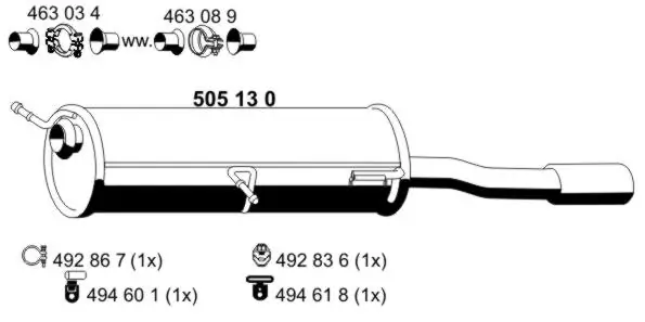 Silencioso trasero para Peugeot 307  (3B)