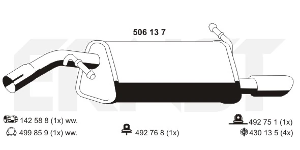 Silenciador trasero BS190183 Bosal