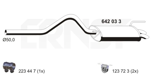 Silencioso trasero para Seat Inca (6K9)