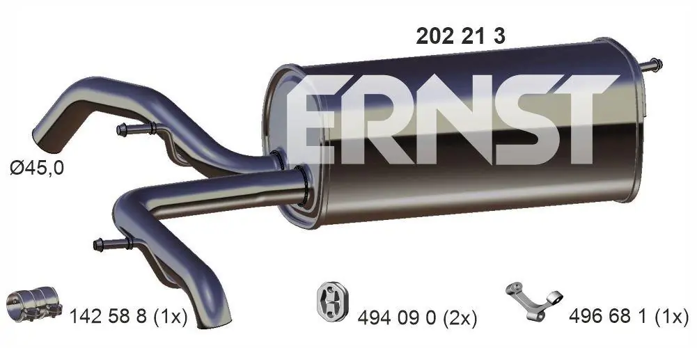 Silencioso trasero para Audi A2 (8Z0)