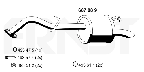 Silencioso trasero Toyota Yaris (2005-2011)