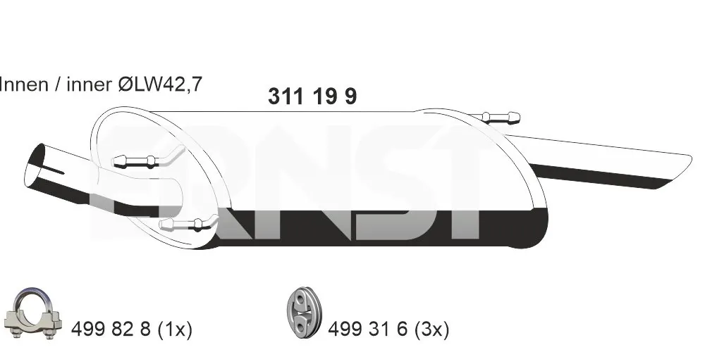 Silencioso trasero Ford Fiesta IV hatchback comprar en España