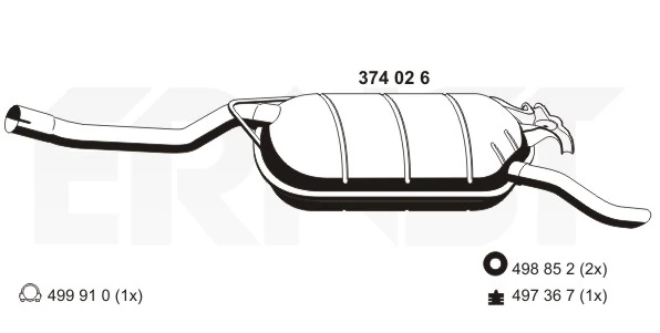 Silenciador trasero para Mercedes E W124