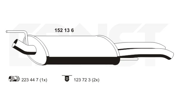 Silencioso trasero para Volkswagen Golf III (1H5)
