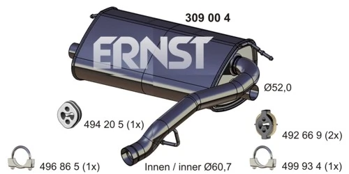 Silencioso trasero Ford Kuga I (2008-2012)