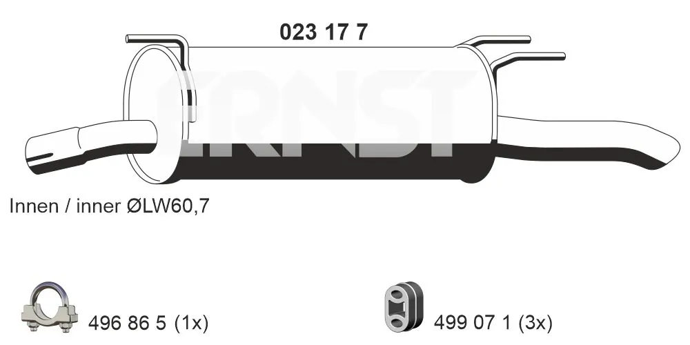 Silenciador trasero para Opel Omega B 21, 22, 23